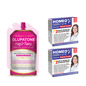 1 Pack of Glupatone + 2 Homeo Cure