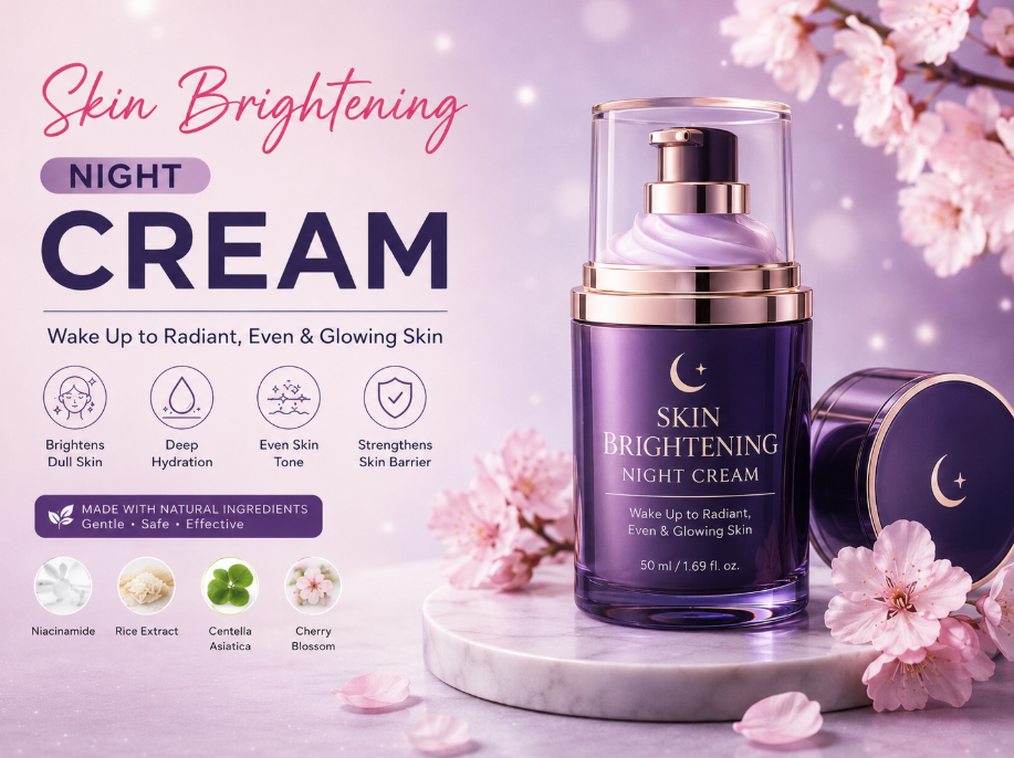 Moisturizing brightening cream for overnight skin care