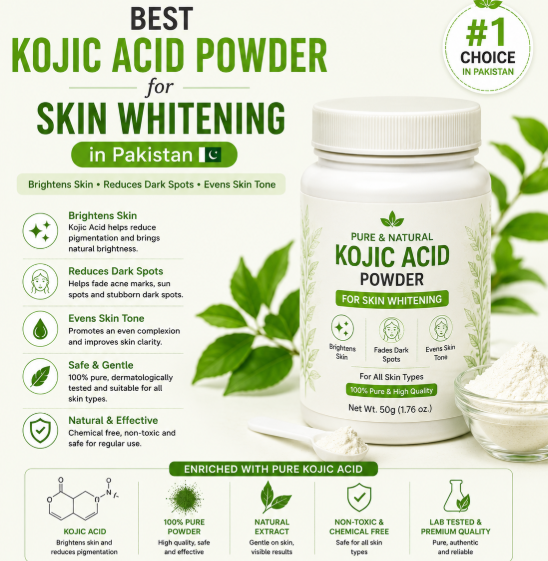 Cosmetic kojic acid powder for dullness and excess pigmentation