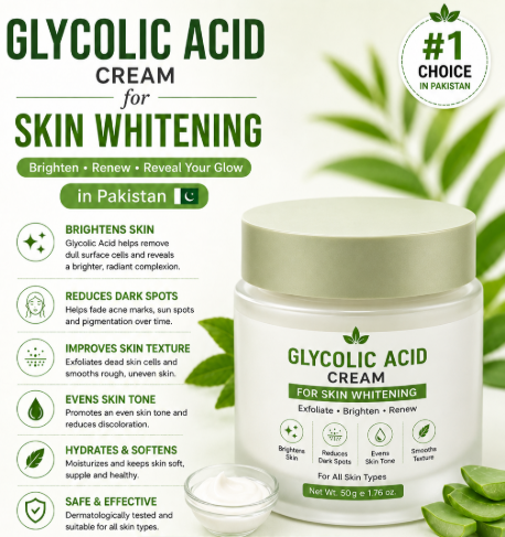 Glycolic acid face cream for brighter and smoother-looking skin